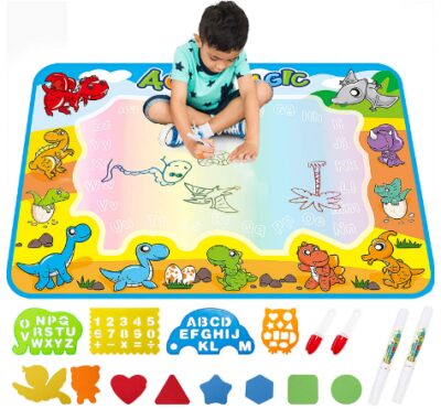 This is an image of kid's drawing and painting mat set