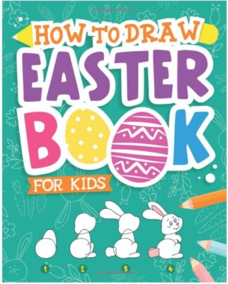 this is an image of an Easter drawing activity book for kids. 