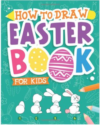 this is an image of an Easter drawing activity book for kids.