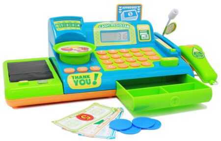 This is an image of Kids toy cash register and pretand play for kids
