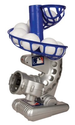 this is an image of an electronic baseball pitching machine. 