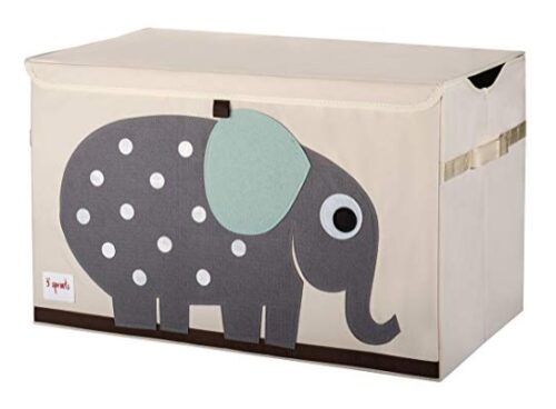 this is an image of an elephant storage trunk for kids. 