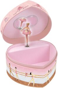 Pink Heart Shape Musical Jewelry Box for girls