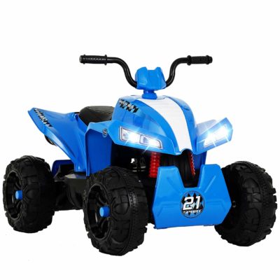 This is an image of a blue 12V kids atv by Uenjoy. 