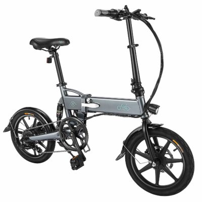 This is an image of a 16 inch gray folding ebike by FIIDO. 