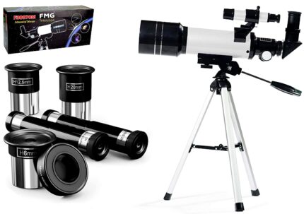 This is an image of kid's Telescope for beginners in white and black colors