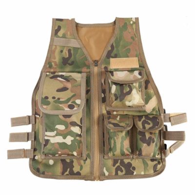 This is an image of a camouflage children's vest. 