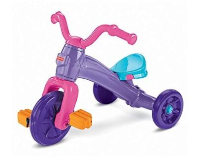this is an image of a pink and purple trike for little girls. 