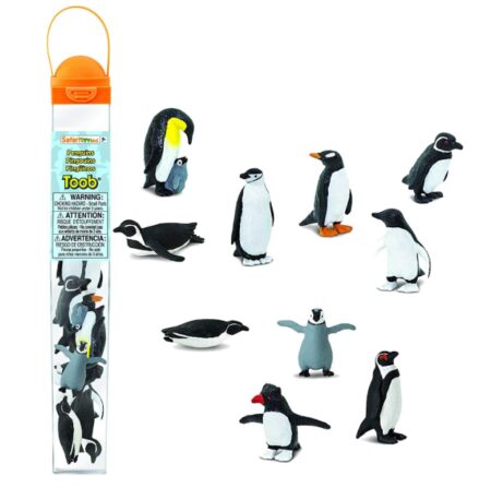 This is an image of a penguin figurine set. 