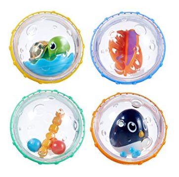 this is an image of a float and play bubbles bath toys for kids. 