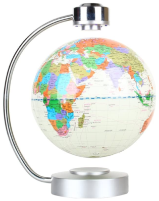 This is an image of kid's floating globe desk in white color
