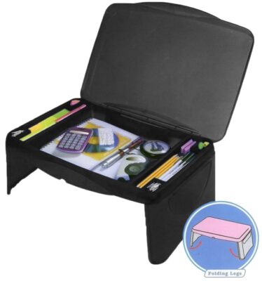 This is an image of kid's lap desk laptop breakfast table bed in black color