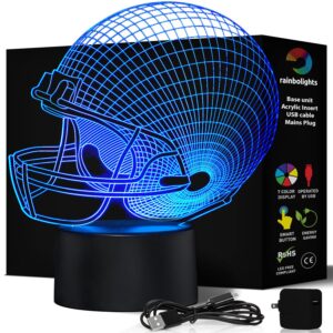 this is an image of a 7 LED color football helmet night light