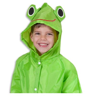 this is an image of a froggy raincoat for kids. 