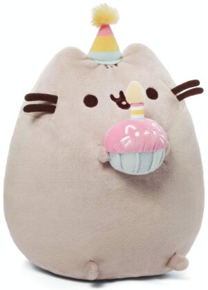This is an image of girl's cupcake animal stuffed plush in gray color