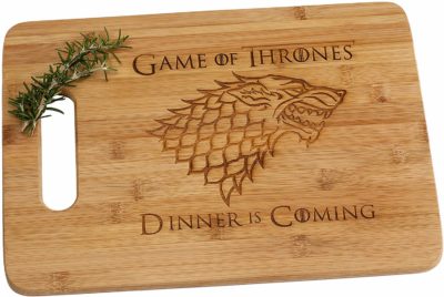 This is an image of a Game of Thrones cutting board. 