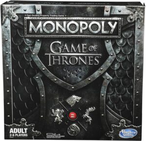 This is an image of a monopoly board game in Game of Thrones edition.