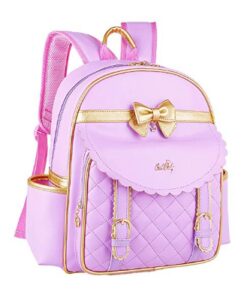 This is an image of a pink waterproof princess backpack for little girls. 