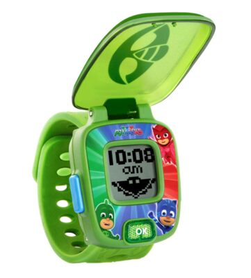 This is an image of a green super hero Gekko kid's watch. 