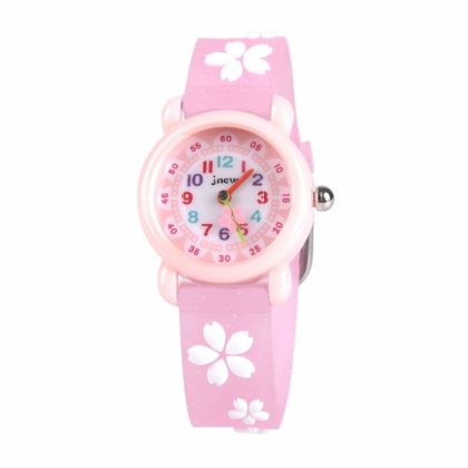 Pink girls watch with flowers