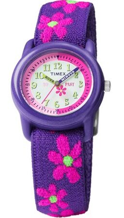 This is an image of Timex Time Machines Analog Elastic Fabric Strap Watch for Kids