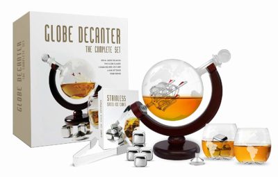 This is an image of a complete set of an 850 ml globe decanter. 