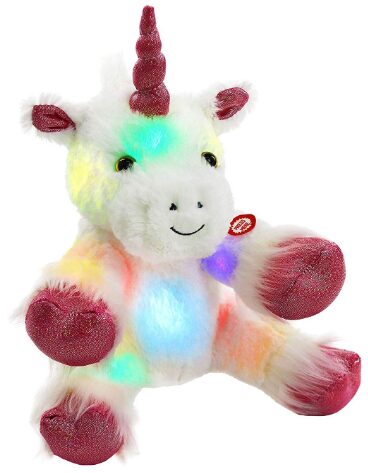 This is an image of LEd stuffed animal unicorn for kids