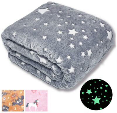 This is an image of kid's Glow blanket in gray color
