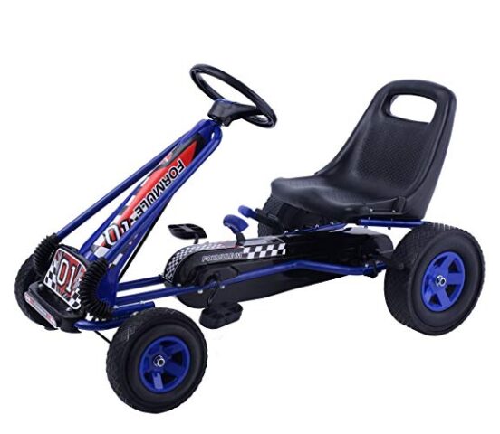 blue kids go kart