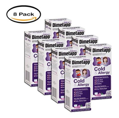 this is an image of an 8-pack grape flavor Dimetapp.