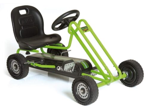 this is an image of a green go kart for kids.