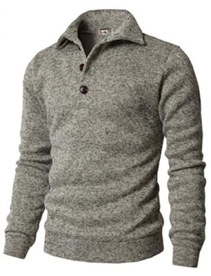 This is an image of a grey men's pullover sweatshirt. 