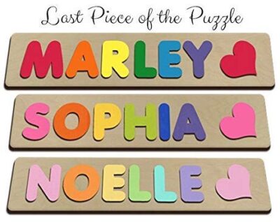 This is an image of kid's personalized wooden name puzzle