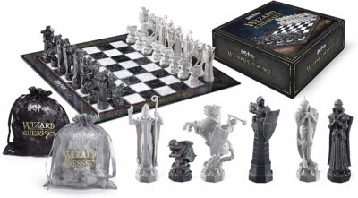 This is an image of a kid's Harry Potter chess board game set. 