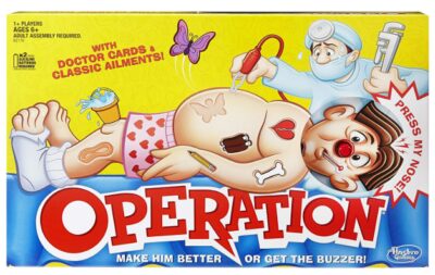 this is an image of a classic operation game for ages 6 and up. 