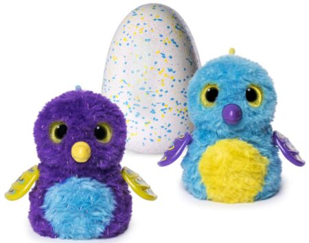 This is an image of Hatchimals egg purple and blue toys