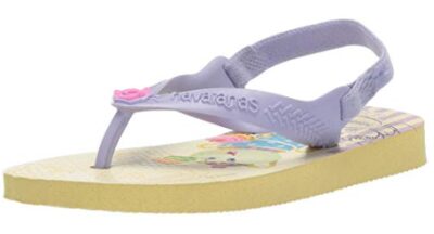 this is an image of a lavander disney princess sandal for infant and toddler ages 1-4 years old. 
