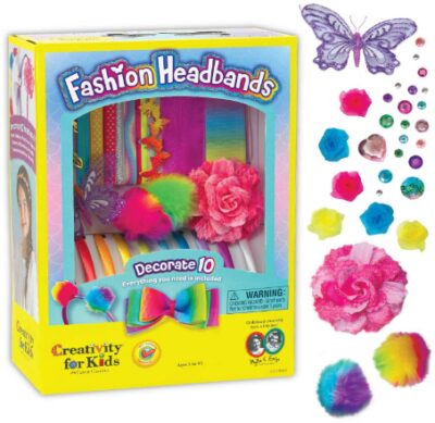 This is an image of kid's headbands craft kit in colorful colors