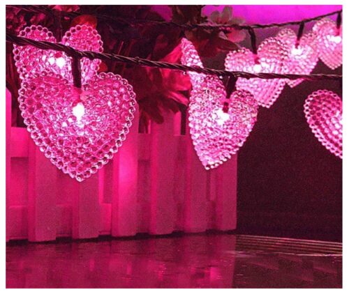 this is an image of a heart shaped string lights for girls. 