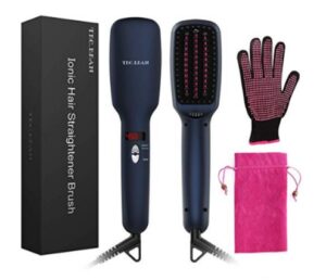 Heated Hair Straightening Brush with comb and ionic brush