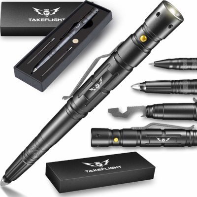 This is an image of a LED tactical flashlight pen.