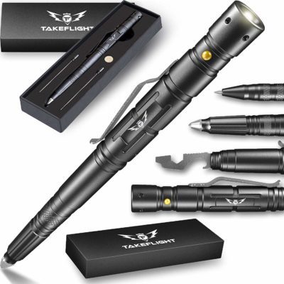 This is an image of a LED tactical flashlight pen. 