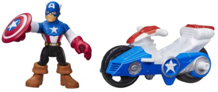 This is an image of Captain America Figure with Shield Racer Vehicle