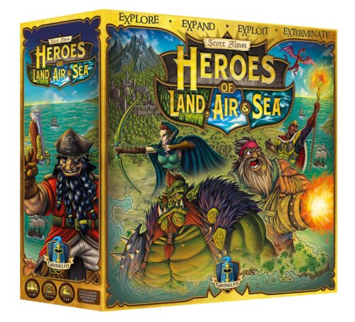this is an image of a Heroes of Land, Air & Sea Board Game board game for 10 year old kids. 