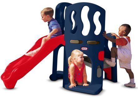 This is an image of hide and slide climber for kids by Little Tikes