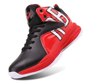 This is an image of a coo red basketball shoes for kids by WETIKE.
