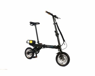 This is an image of a black aluminum folding ebike by HighWing.