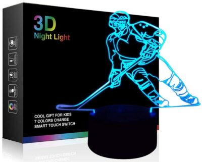This is an image of kid's player 3D lamp night in multi-colors