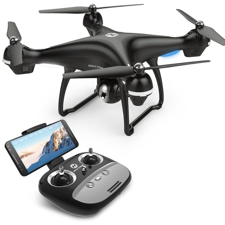 Black drone quadcopter 