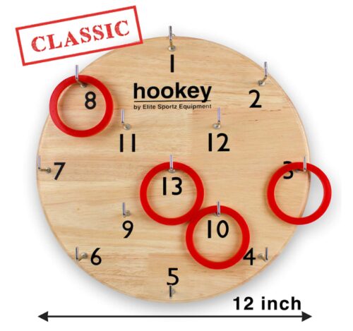 this is an image of a hookey ring toss game designed for the whole family. 